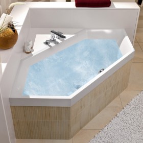 Villeroy & Boch Squaro Duo Sechseckbadewanne 190 x 80 cm, Hydropool Entry, Technik Position 2