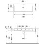Lavabo Duravit Vero Air brossé avec 1 trou de robinet 120 x 47 cm, avec trop-plein - vue détaillée