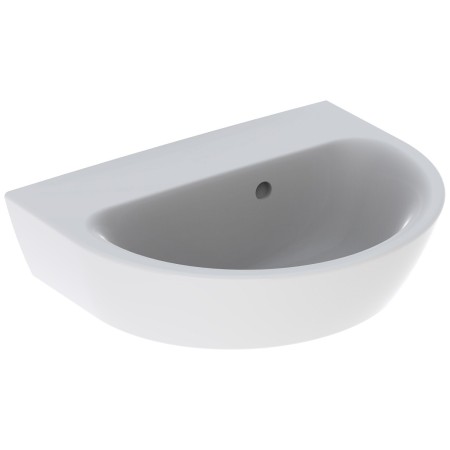 Lavabo Geberit Renova 45 x 36 cm sans trou de robinet avec trop-plein