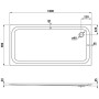 Receveur de douche LAUFEN Platina 180 x 90 cm sans revêtement antidérapant - vue détaillée