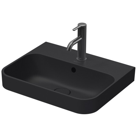 Lavabo surélevé Duravit Happy D.2 Plus 50 cm anthracite mat, avec trop-plein, 1 trou de robinet