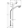 hansgrohe Crometta 85 1jet/Unica'Cromettta Set 90 cm DN15 - technische Ansicht