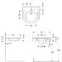 Lavabo Geberit Publica 60 x 55 cm avec 1 trou de robinet au centre - vue détaillée