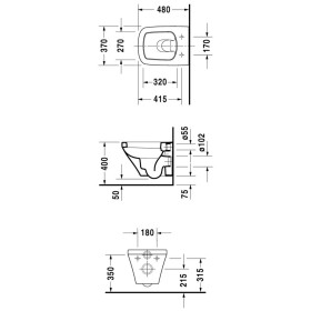 Duravit DuraStyle WC sospeso Compact, scarico a pavimento