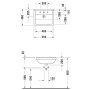 Lavabo encastré semi-encastré Duravit Starck 3 55 cm avec 1 trou de robinet - vue détaillée