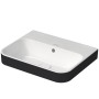 Duravit Happy D.2 Plus Vasque à poser 50 cm blanc/anthracite mat, avec trop-plein, sans trou de robinet