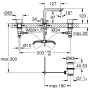 GROHE Lineare Neu 3-Loch-Waschtischbatterie - technische Ansicht
