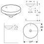 Lavabo encastré rond Geberit VariForm - vue technique