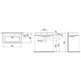 Vasque LAUFEN PRO S 85 cm encastrable, sans trou de robinet - vue détaillée