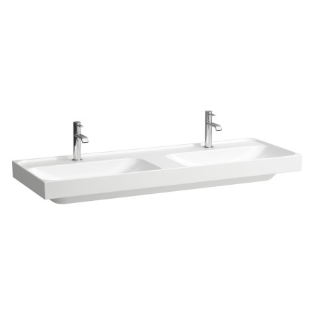 Double vasque LAUFEN MEDA 130 x 46 cm, avec trou de robinet sans trop-plein