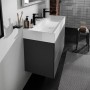hansgrohe Xevolos E Lavabo 100 x 48 cm con 2 fori per rubinetto senza troppo pieno - vista dettagliata