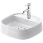 Vasque à poser Duravit Zencha 42 x 42 cm, avec plage de robinetterie