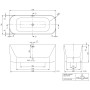 Baignoire autonome Villeroy & Boch Finion 170 x 70 cm avec anneau design, fonction Emotion, arrivée d'eau