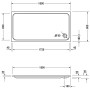 Receveur de douche rectangulaire Duravit D-Code 180 x 90 cm - vue technique