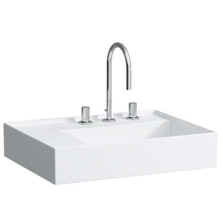 Vasque LAUFEN Kartell 60 x 46 cm, avec étagère à gauche, avec 3 trous de robinet