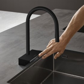 Miscelatore monocomando per cucina hansgrohe Aquno Select M81, beccuccio estraibile 170, 3 getti