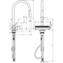 Miscelatore monocomando per cucina hansgrohe Aquno Select M81, beccuccio estraibile 170, 3 getti