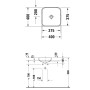 Vasque à poser Duravit Happy D.2 Plus 40 cm blanc/anthracite mat - vue détaillée
