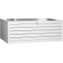Armoire à plans en acier Wolfstahl 5 tiroirs 140 x 95 x 53 cm A0 gris clair
