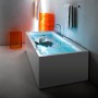 Vasca rettangolare LAUFEN Kartell 170 x 86 cm, autoportante con testata sinistra - vista tecnica