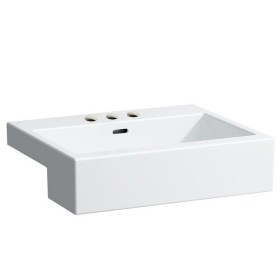 Évier encastré à moitié LAUFEN Living City 55 cm avec trop-plein et 3 trous de robinet