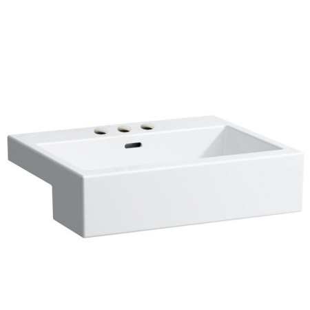 Évier encastré à moitié LAUFEN Living City 55 cm avec trop-plein et 3 trous de robinet