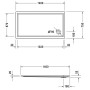 Receveur de douche Duravit Starck Slimline rectangle 140 x 75 cm - vue détaillée