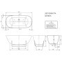 Vasca da bagno freestanding Villeroy & Boch Antheus 155 x 75 cm - vista tecnica