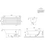 Villeroy & Boch Architectura Solo Badewanne 160 x 70 cm - technische Ansicht