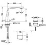 Duravit D.1e 2-Loch Elektronik-Waschtischarmatur M mit Einbaunetzteil - technische Ansicht