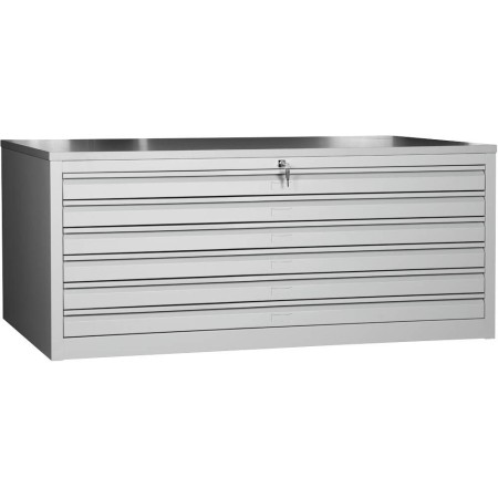 Wolfstahl Planschrank stahl 6 Schubladen 140 x 95 x 62 cm A0 lichtgrau