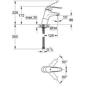 GROHE Euroeco Special Einhand-Waschtisch-Batterie grande