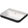 Vasque à poser Duravit Happy D.2 Plus 60 cm blanc/anthracite mat, avec trop-plein, sans trou de robinet