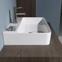 Lavabo d'appoggio LAUFEN Val 60 x 42 cm con 1 foro rubinetto, con troppopieno - vista tecnica