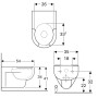 Geberit Renova WC sospeso a scarico a pavimento 4,5-6 l con sedile - vista dettagliata