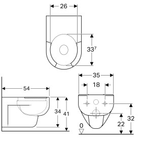 Geberit Renova WC suspendu à chasse d'eau 4,5-6 l avec abattant