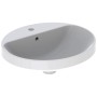 Lavabo encastrable Geberit VariForm 50 x 45 cm, ovale, avec plage de robinetterie