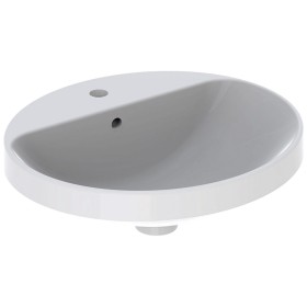 Lavabo encastrable Geberit VariForm 50 x 45 cm, ovale, avec plage de robinetterie
