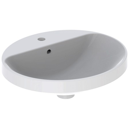 Lavabo encastrable Geberit VariForm 50 x 45 cm, ovale, avec plage de robinetterie