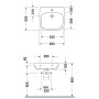Lavabo Duravit D-Code Vital 60 cm, sans trop-plein - vue détaillée