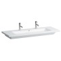 Vasque LAUFEN Living Square 130 cm, grand bassin avec 2 trous de robinet