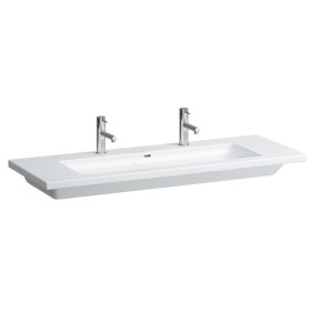 Vasque LAUFEN Living Square 130 cm, grand bassin avec 2 trous de robinet