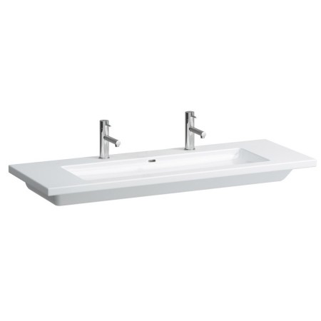 Vasque LAUFEN Living Square 130 cm, grand bassin avec 2 trous de robinet