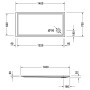 Receveur de douche Duravit Starck Slimline rectangle 140 x 70 cm - vue détaillée