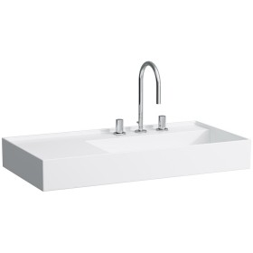 Vasque LAUFEN Kartell 90 x 46 cm avec étagère à gauche et 3 trous pour robinet