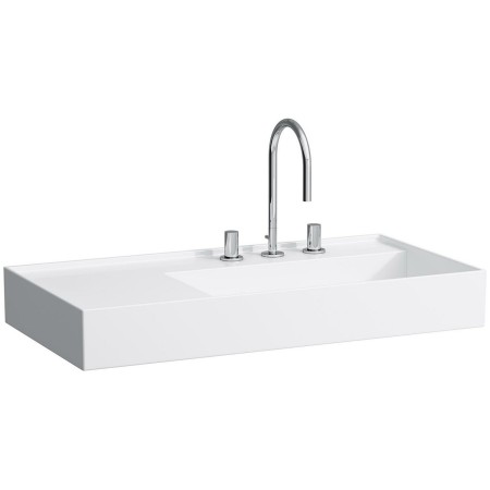 Vasque LAUFEN Kartell 90 x 46 cm avec étagère à gauche et 3 trous pour robinet