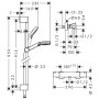 hansgrohe Ecostat 1001 CL Combi 90 cm mit Crometta Vario Handbrause - Detailansicht