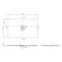 Receveur de douche Villeroy & Boch Squaro Infinity, 160 x 100 x 4 cm - vue technique