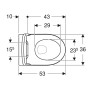 Set WC sospeso Geberit iCon a scarico profondo con sedile WC a forma chiusa