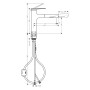 Rubinetto monocomando da cucina hansgrohe Zesis M33 160 con doccetta estraibile, 2 tipi di getto - vista dettagliata